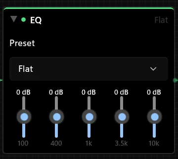 Equalizer node with tone-shape preset picker.